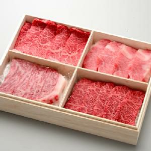 【お中元】【送料無料】【贈答用】米沢牛懐石　贅沢４種盛り 上カルビ100g、上ロース100g、サーロイン100g、イチボ100g 【冷凍便】